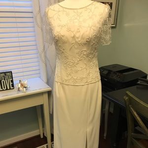 Michaelangelo off white formal dress with beading